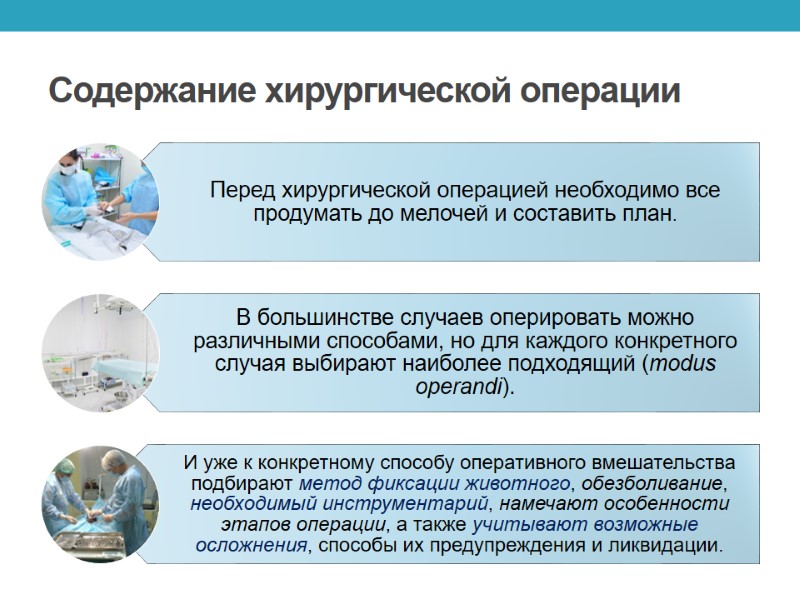 Содержание хирургической операции